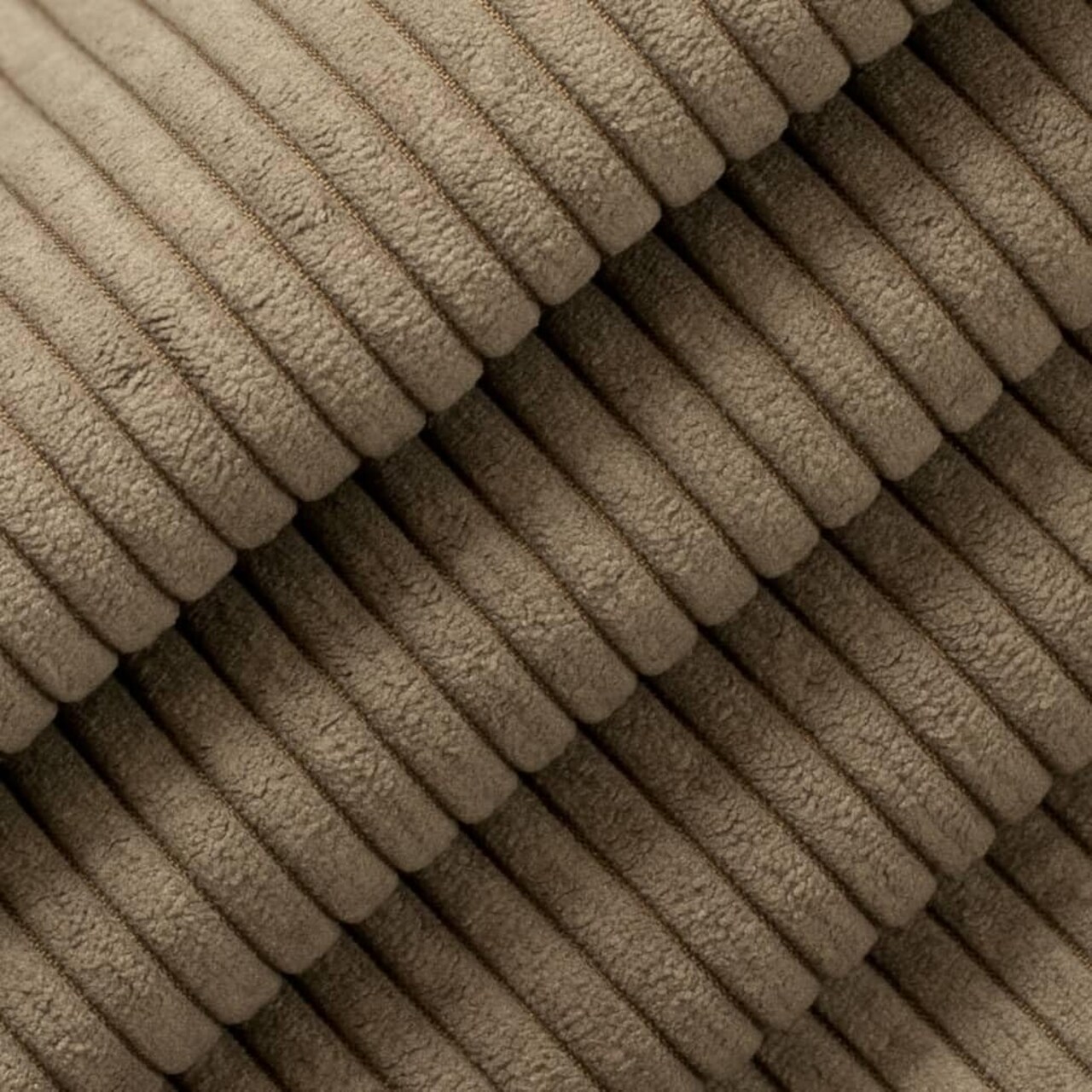 Brown Small Scale Stripe Corduroy Velvet Upholstery Fabric by The Yard - SKU: Burnett Cedar
